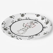 Personalisierte süße Hundeakrobaten-Geburtstagsfei Pappteller (Schrägansicht)