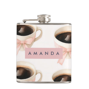 Personalisierte Süße Kaffeetasse Coquette-Muster Flachmann