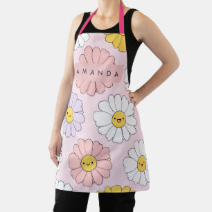 Personalisierte Süße Kawaii Pastell Gänseblümchen Schürze