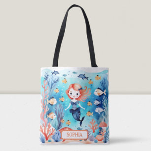 Personalisierte süße kleine Meerjungfrau unter dem Tasche