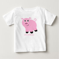 Personalisierte Süße Kleine Rosa Schwein Mädchen