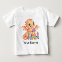 Personalisierte süße Koralle-Baby-Drache-Blockburg