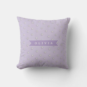 Personalisierte süße lila Rhinestone-Polka-Dots Kissen