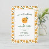 Personalisierte Süsse Orange Mandarin Clementine Einladung (Stehend Vorderseite)