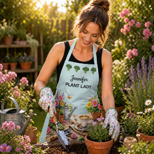 Personalisierte süße Pflanzenliebhaberin Gartenlie Schürze