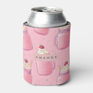 Personalisierte Süße Rosa Milkshake Streusel Dosenkühler