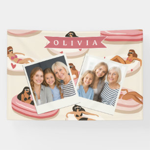 Personalisierte Süße Rosa Pool Schwimmkörper Somme Banner