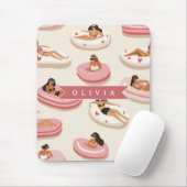 Personalisierte Süße Rosa Pool Schwimmkörper Somme Mousepad (Mit Mouse)