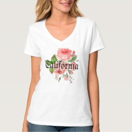 Personalisierte süße rosa Rosen California Niedlic T-Shirt