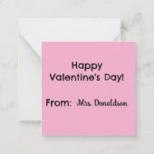 Personalisierte Süße Schicke Rosa Lehrer Schule Mitteilungskarte (Rückseite)