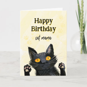 Personalisierte süße schwarze Katze Alles Gute zum Einladung