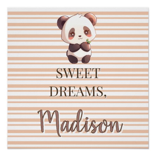 Personalisierte Süße Träume Niedlicher Panda Poster (Vorderseite)