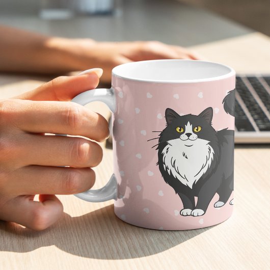 Personalisierte süße Tuxedo-Katzenmutter Kaffeetasse