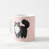 Personalisierte süße Tuxedo-Katzenmutter Kaffeetasse (Vorderseite Links)