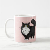 Personalisierte süße Tuxedo-Katzenmutter Kaffeetasse (Links)