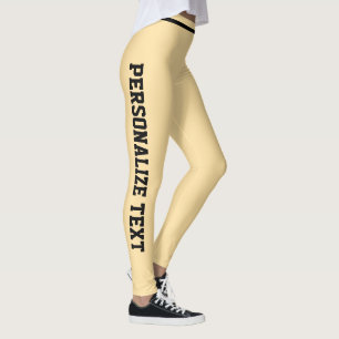 Personalisierte süße weiche Buttergelb-Schwarz-Str Leggings