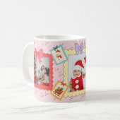 Personalisierte süße Weihnachts-Foto-Collage  Kaffeetasse (Vorderseite Links)