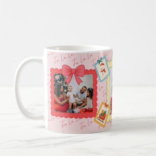 Personalisierte süße Weihnachts-Foto-Collage  Kaffeetasse (Links)