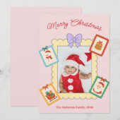 Personalisierte süße Weihnachtsfotocollage Feiertagskarte (Vorne/Hinten)