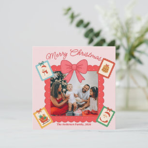 Personalisierte süße Weihnachtsfotocollage Feiertagskarte