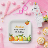 Personalisierte süße Zitrusfrucht-Baby-Party Pappteller (Party)