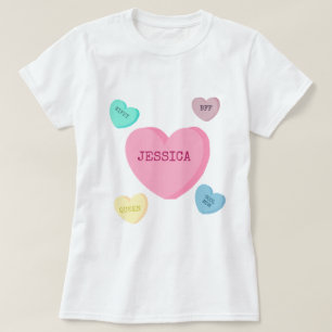 Personalisierte Süßigkeits-Herzen Mama und T-Shirt