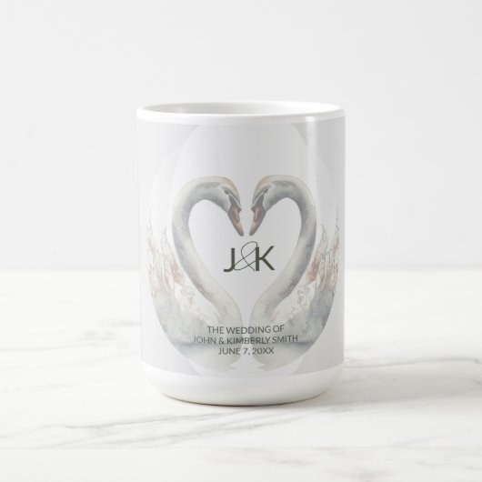 Personalisierte Swan Wedding Kaffeetasse (Mittel)