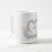 Personalisierte Swan Wedding Kaffeetasse (Vorderseite Links)