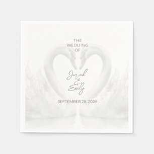 Personalisierte Swan Wedding Paper Napkins Serviette