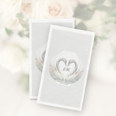 Personalisierte Swan Wedding Paper Napkins Serviette
