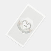 Personalisierte Swan Wedding Paper Napkins Serviette (Ecke)