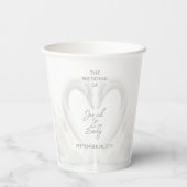 Personalisierte Swan Wedding Pappbecher (Rückseite)