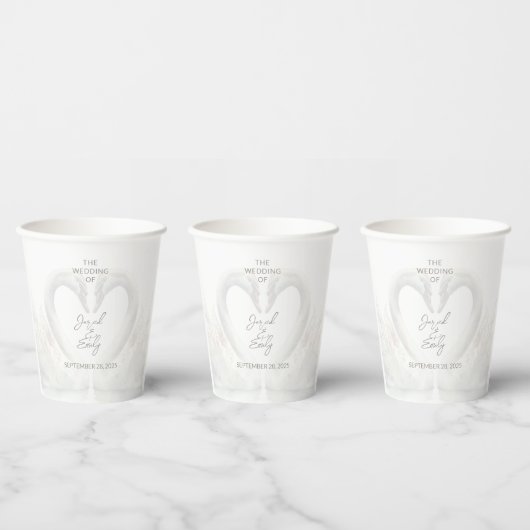 Personalisierte Swan Wedding Pappbecher (Multi)