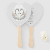 Personalisierte Swan Wedding Program Handfans Fächer (Vorne und Hinten)