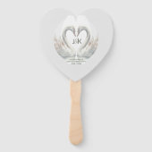 Personalisierte Swan Wedding Program Handfans Fächer (Vorderseite)