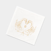 Personalisierte Swan Wedding Servietten Mit Folie (Links)
