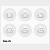 Personalisierte Swan Wedding Stickers (Blatt)