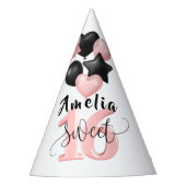 Personalisierte Sweet 16 Geburtstagsfeier Mütze Partyhütchen (Vorderseite)