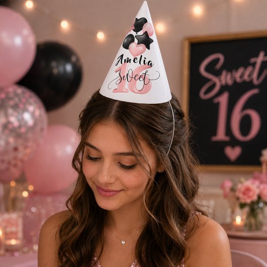 Personalisierte Sweet 16 Geburtstagsfeier Mütze Partyhütchen