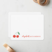 Personalisierte Sweet Cherry Note Card Mitteilungskarte (Vorderseite/Rückseite Beispiel)