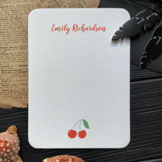 Personalisierte Sweet Cherry Note Card Mitteilungskarte
