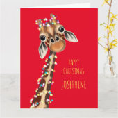 Personalisierte SWEET GIRAFFE Weihnachtskarte Karte (Gelbe Blume)