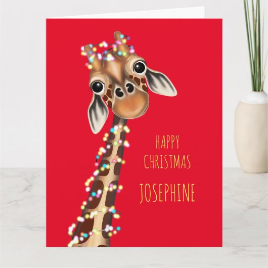 Personalisierte SWEET GIRAFFE Weihnachtskarte Karte (Vorderseite)