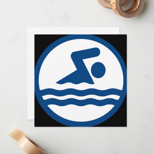 Personalisierte Swim Round Stationary Card Mitteilungskarte (Vorderseite/Rückseite Beispiel)