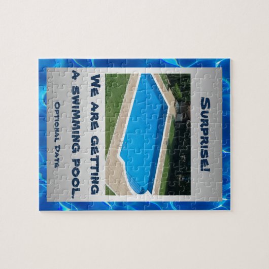 Personalisierte Swimmingpool-Überraschung Puzzle (Horizontal)