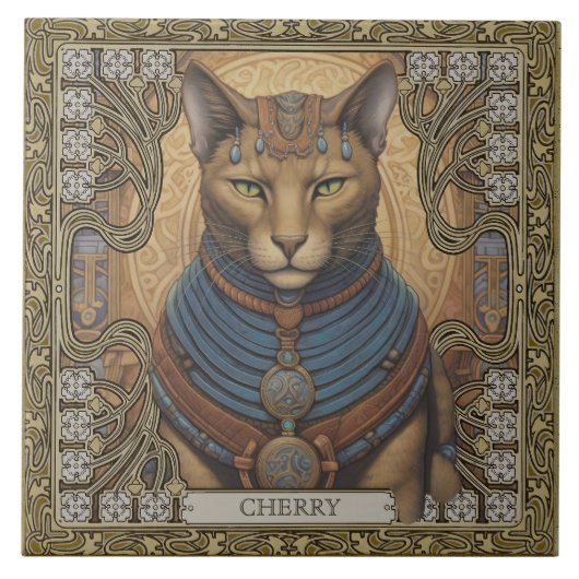 Personalisierte symmetrische Harmonie Katzengeist Fliese (Vorderseite)