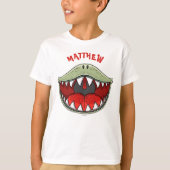 Personalisierte T-rex Dinosaur Kids Name T-Shirt (Vorderseite)