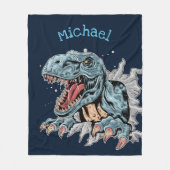 Personalisierte T-Rex-Dinosaurier-Fleecedecke Fleecedecke (Vorderseite)