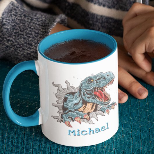 Personalisierte T-Rex-Dinosaurier-Tasse Tasse
