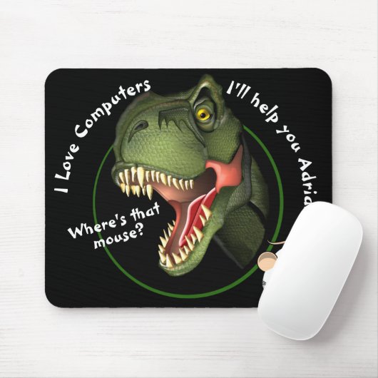 Personalisierte T-Rex Dinosaurier und Kleine Maus Mousepad (Mit Mouse)